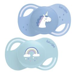 Duo de sucettes anatomiques extra-fines – Licorne et Arc-en-ciel (+18mois)