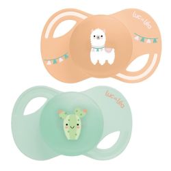 Duo de sucettes anatomiques extra-fines – Lama et Cactus (6-18mois)