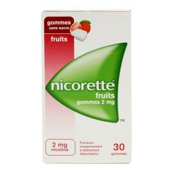 Nicorette 2mg Fruits Sans Sucre 30 gommes