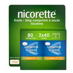 Nicorette 2mg 80 Comprimés à Sucer Fruit