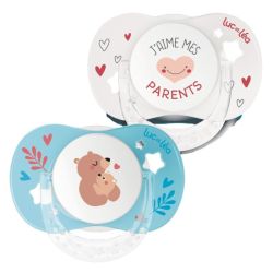 Duo de sucettes anatomiques – J’aime mes parents et Petit ours (0-6mois)