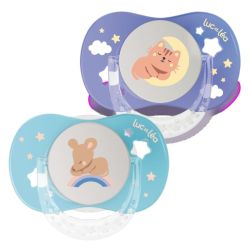 Duo de sucettes nuit anatomiques – Chat et Souris (6-18mois)