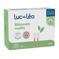 200 Bâtonnets ouatés tige papier et coton - Bio