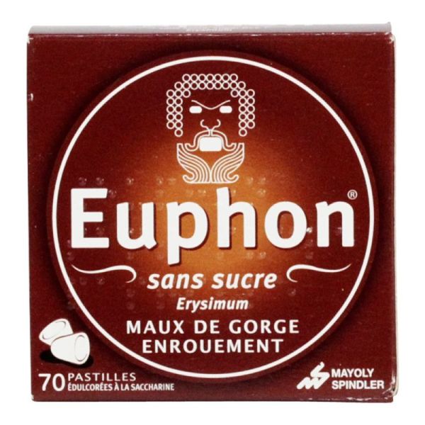 Euphon sans sucre 70 pastilles