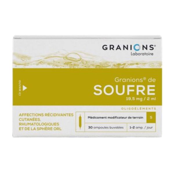Granions de soufre - Solution buvable - 30 ampoules 2 ml