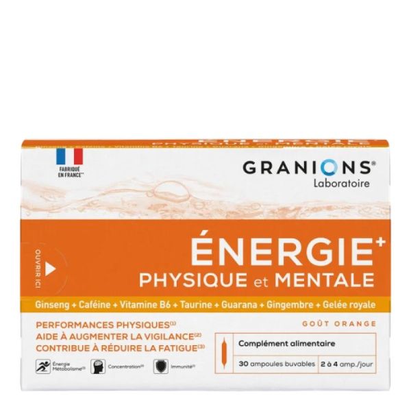 Granions Energie physique et mentale - 30 ampoules