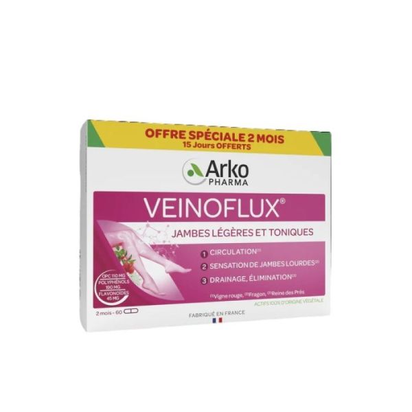 Veinoflux jambes légères et toniques 60 gélules