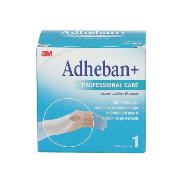 Adheban+ Bande Adhesive Elastique - 3cmx2.5m