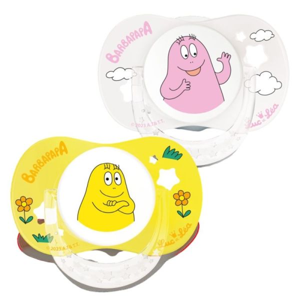 Duo de sucettes physiologiques – Barbidou et Barbapapa (6-18mois)