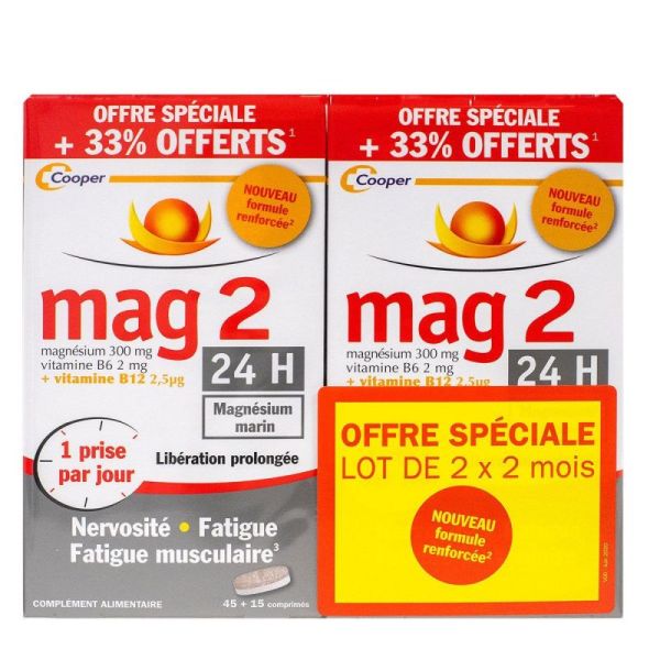 Magnésium marin 24h +33% 2x45 comprimés