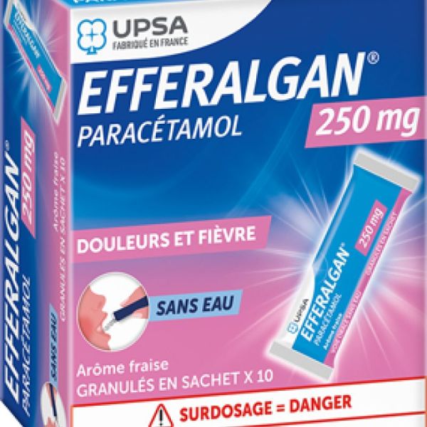 Efferalgan 250mg granulé 16 sachets (fraise)