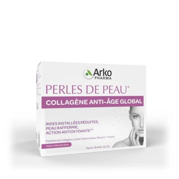 Perles de peau anti-âge global rides installées collagène 60 sticks