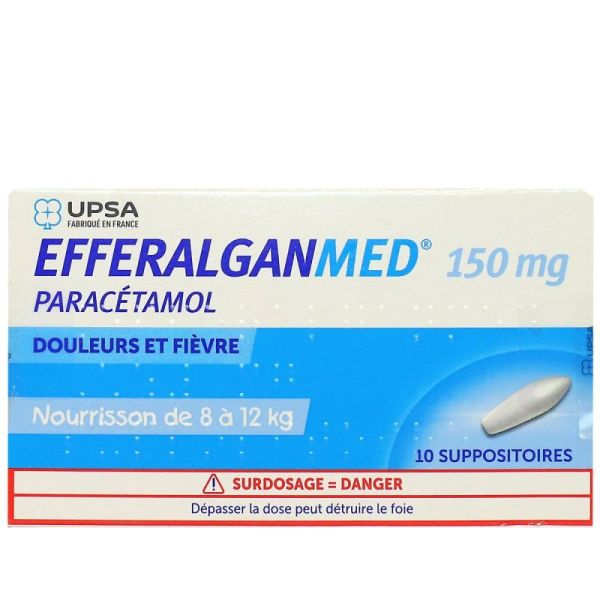 Efferalganmed 150mg 8 à 12kg 10 suppositoires
