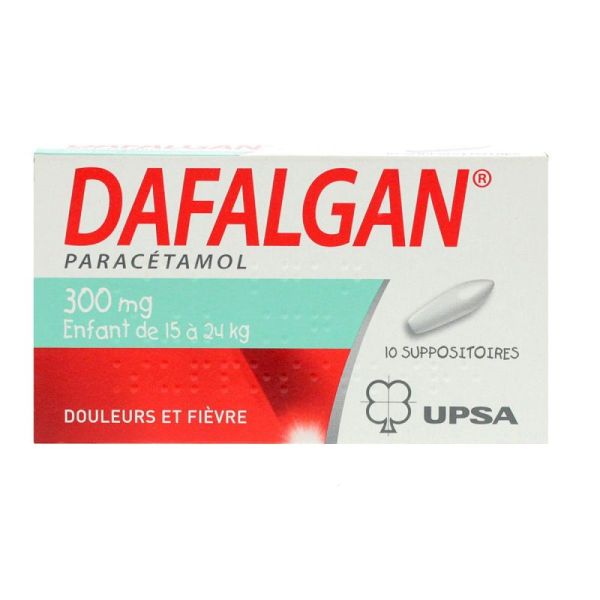 Dafalgan 300mg pour enfants 15 à 24kg 10 suppos