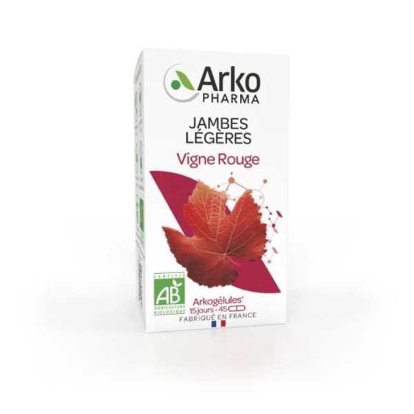 Arkogélules vigne rouge bio jambes légères 45 gélules