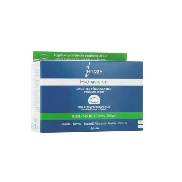 Innoxa Hydravision Lingettes Périoculaires Yeux et Paupières Sensibles