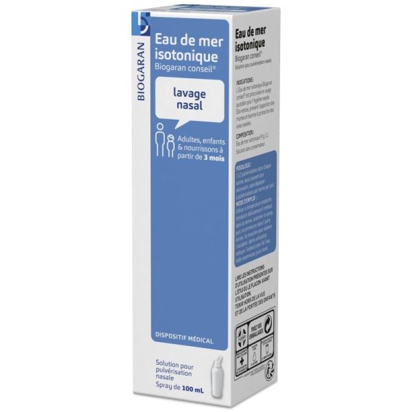 Eau De Mer isotonique Biogaran - spray nasal 100mL