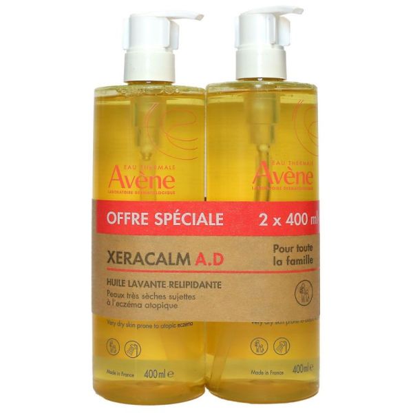 Xeracalm A.D huile lavante relipidante peau très sèche 2x400ml