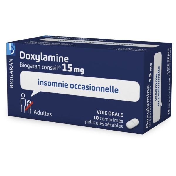 Doxylamine 15mg 10 comprimés pelliculés sécables