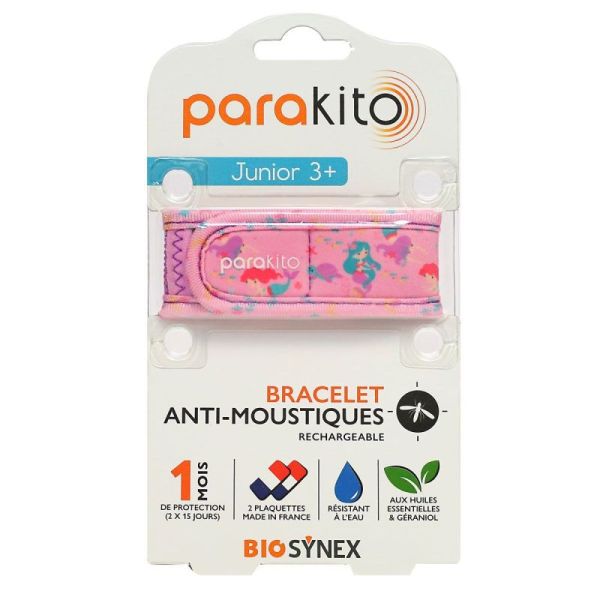 Bracelet anti-moustiques rechargeable Junior +3 ans Sirènes avec 2 recharges