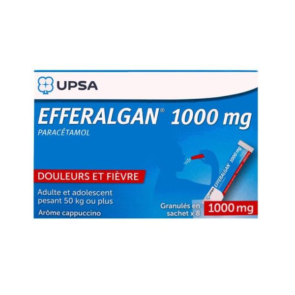 Efferalgan 1000 mg granulés 8 sachets (cappuccino)