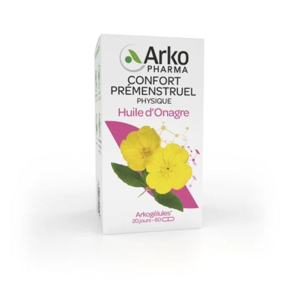 Arkogélules huile onagre bio confort prémenstruel 60 gélules