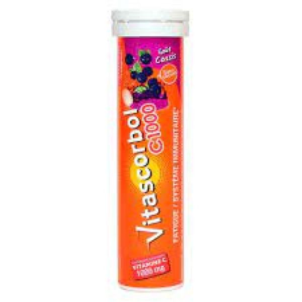 Vitascorbol C 1000 Comprimés Effervescents cassis