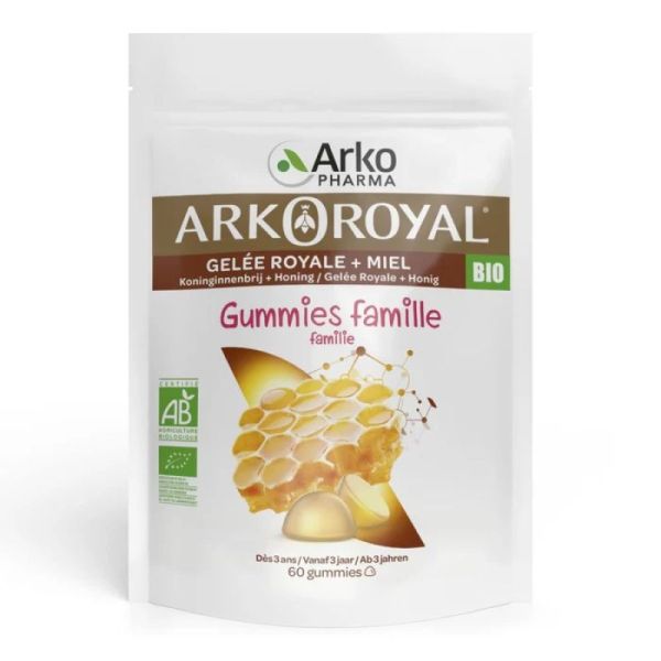 ArkoRoyal gelée royale miel Famille bio 60 gummies