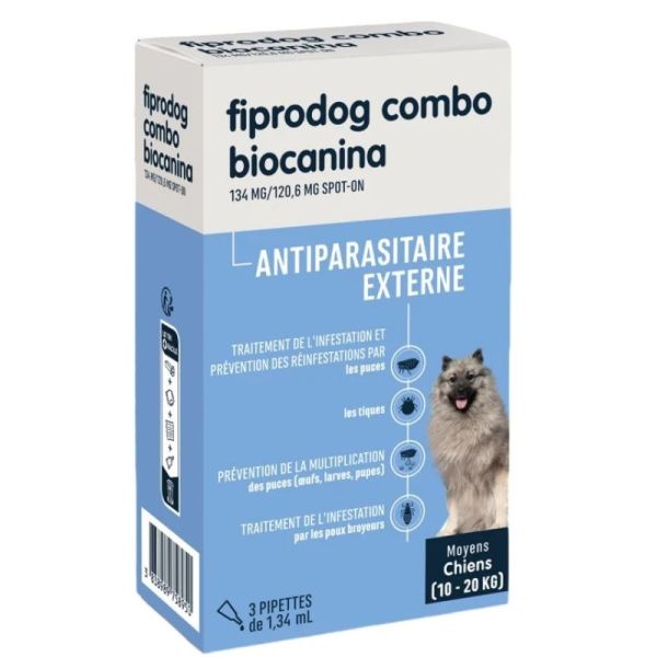 Fiprodog combo, Spot-on pour moyens chiens