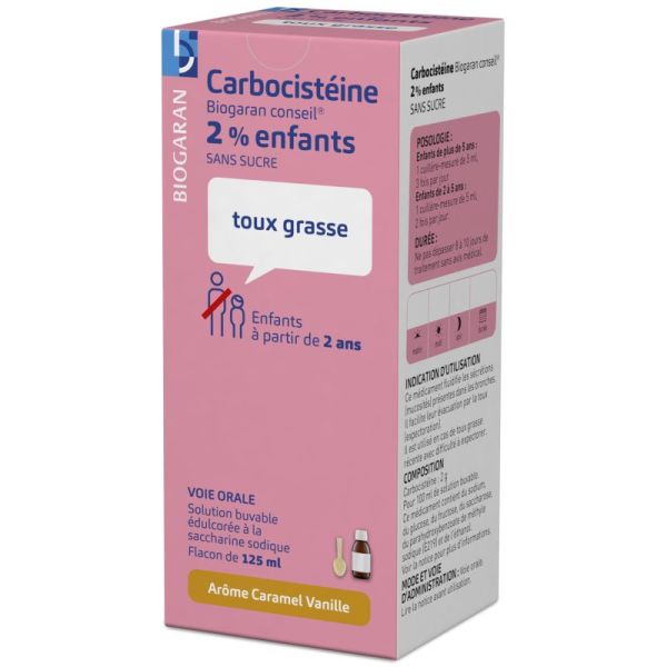 Carbocistéine 2% enfants sans sucre 125ml