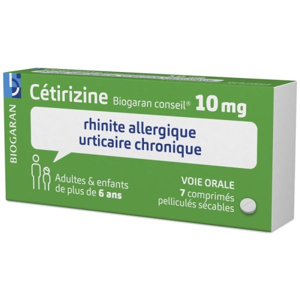 Cétirizine 10mg 7 comprimés