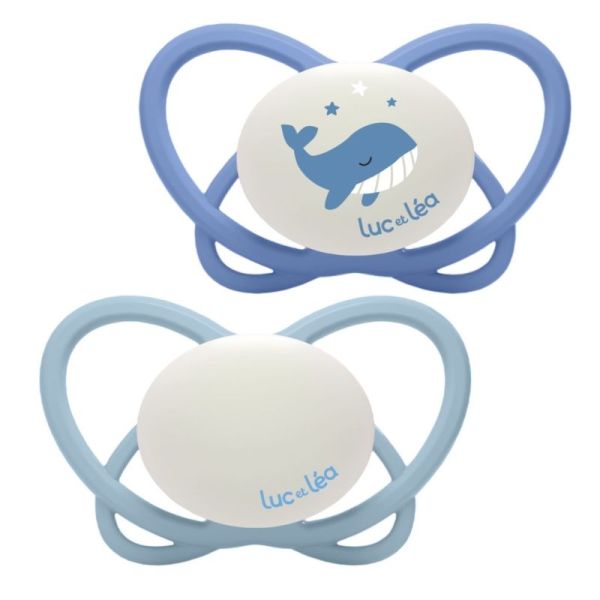 Duo de sucettes nuit physiologiques – Baleine (0-6mois)