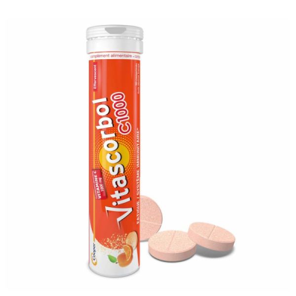 Vitascorbol C 1000 Comprimés Effervescents Orage/Ananas
