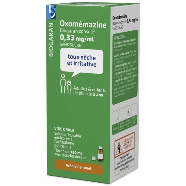 Oxomémazine 0,33mg/ml sans sucre