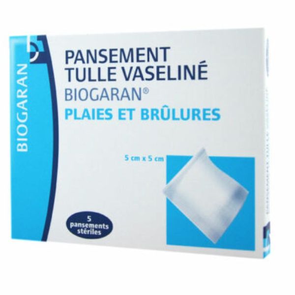 Biogaran Pansements Tulle vaseliné 5x5cm