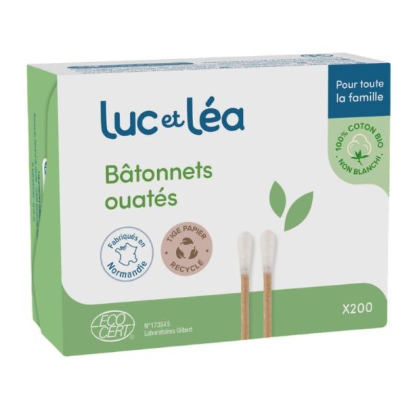 200 Bâtonnets ouatés tige papier et coton - Bio