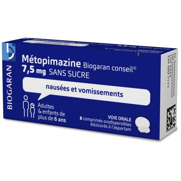 Metopimazine 7,5mg Biogaran comprimé orodispersibles